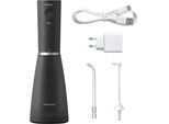 Munddusche PANASONIC "EW-DJ86-K503", schwarz, MundduschenB:6,8cm H:21cm T:8,1cm, Kunststoff, Kabellos, Ultraschall-Technologie, Schnellladen durch USB-C, 5 Stufen, B:6,8cm H:21cm T:8,1cm