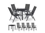 Juskys Aluminium Gartengarnitur Milano Gartenmöbel Set mit Tisch und 4 Stühlen Dunkel-Grau