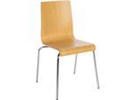 CLP Stuhl stapelbar Gahanna, Stapelstuhl aus Formholz mit HPL-Laminat, Stahlgestell verchromt belastbar bis 150 kg, Esszimmer und Büro