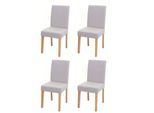 4er-Set Esszimmerstuhl Stuhl Küchenstuhl Littau ~ Textil, creme-beige, helle Beine