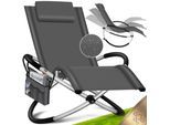 KESSER® Relaxliege Liegestuhl Gartenliege Gartenstuhl Klappstuhl faltbar Schwungliege Schaukelsessel ergonomische Relaxsessel wetterfest 180 kg Belastung 174 x 78 x 89 cm