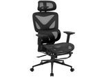 CLP Bürostuhl Reston I Ergonomischer Schreibtischstuhl mit Fußstütze, 3D-Kopfstütze, Drehfunktion & verstellbarer Rückenlehne I Atmungsaktiv
