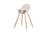 Chipolino Kinderhochstuhl Rio 2 in 1, Kinderstuhl rutschfeste Beine 5-Punkt-Gurt beige weiß