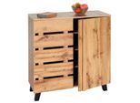 Kommode MCW-M46, Schrank Sideboard Anrichte Highboard, 2 Türen 88x80x34cm, naturfarben
