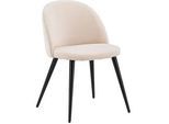 Livetastic Stuhl-Set , Schwarz, Beige , Metall, Textil , Rundrohr , 50x76.5x57 cm , Esszimmer, Stühle, Polsterstühle