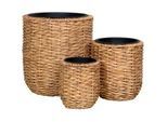 Xxxl Korbset , Braun , Holz , 3-teilig , Wasserhyazinthe , Ordnen & Aufbewahren, Körbe, Dekokörbe