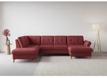 Wohnlandschaft SIT & MORE "Göteborg", lila (chianti), B:327cm H:90cm T:226cm, Sofas, Wohnlandschaft, inkl. Sitztiefenverstellung, wahlweise mit Bettfunktion & Bettkasten