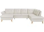 Wohnlandschaft SIT & MORE "Göteborg", weiß (reinweiß), B:327cm H:90cm T:226cm, Sofas, Wohnlandschaft, inkl. Sitztiefenverstellung, wahlweise mit Bettfunktion & Bettkasten