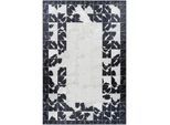 Flachwebeteppich Fiesta Creme/Schwarz ca. 120x170cm