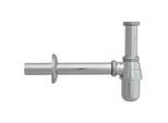 Flaschensifon DN 32 (1 1/4'') x Ø 32 mm - Messing verchromt - Abgangsrohr Ø 32 mm x 280 mm - mit Rosette
