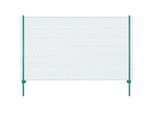 vidaXL Maschendrahtzaun mit Pfosten Stahl 25 x 1,5 m Grün