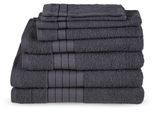 Emotion Handtuch Set »Uni«, (8 St., 2 Badetücher-2 Gästetücher-2 Handtücher-2 Waschlappen), Baumwolle, Walkfrottee, Bordüre, 500 GSM, Einfarbig, ohne Aufhängung