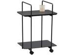 Xxxl Servierwagen , Schwarz , Metall, Glas, Holzwerkstoff , rechteckig , 35x65x45 cm , einfacher Aufbau , Esszimmer, Servierwagen