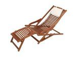 Gardenson Sonnenliege , Braun , Holz , Eukalyptusholz , massiv , Füllung: Baumwollfüllung , 59.5x78x145 cm , Kissen, wetterbeständig, UV-beständig, regenabweisend, klappbar, abnehmbares Fußteil, Rückenlehne verstellbar , Holzmöbel, Sitzgelegenheiten Holz, Gartenliegen Holz