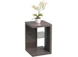 Xora Beistelltisch , Anthrazit , Glas, Holzwerkstoff , quadratisch , Bodenplatte , 40x60x40 cm , offenes Fach , Wohnzimmer, Wohnzimmertische, Beistelltische