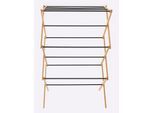 Badorganizer HEINE HOME, schwarz (natur, schwarz), B:73cm H:117cm T:31cm, Bambus, Metall, Aufbewahrungsboxen