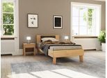 Massivholzbett HOME AFFAIRE "Chavot IV inkl. gepolstertem Kopfteil", beige (kernbuche), B:106cm H:77cm L:208cm, Betten, Massivholzbett, wahlweise in Kernbuche oder Wildeiche erhältlich