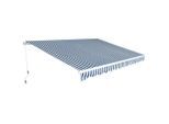 vidaXL Gelenkarmmarkise 450 cm Blau/Weiß