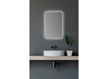 Badezimmerspiegelschrank TALOS, schwarz, B:40cm H:60cm T:10cm, Aluminium, Echtglas, Schränke, oval, BxH: 40x60 cm, aus Alumunium und Echtglas, IP24