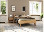 Massivholzbett HOME AFFAIRE "Chavot IV inkl. gepolstertem Kopfteil", beige (kernbuche), B:146cm H:77cm L:208cm, Betten, Massivholzbett, wahlweise in Kernbuche oder Wildeiche erhältlich