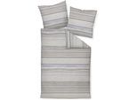 Bettwäsche JANINE "DAVOS65153 07", grau (platin), B/L: 200cm x 200cm, 1 Stk., 2 Stk., Feinbiber, B/L: 80cm x 80cm & 80cm x 80cm, Feinbiber, Obermaterial: 100% Baumwolle, Bettwäsche, Bettwäsche, mit Reißverschluss