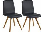 massivline&more 4-Fussstuhl »Karla«, (Set), 2 St., Kunstleder, Gestell aus Massivholz