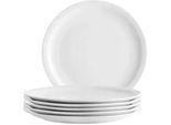 Mäser Pizzatellerset , Weiß , Keramik , 6-teilig , rund , Geschirr, Teller, Teller-Sets