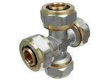 Schraubfitting-Kreuzung (4 x) 16 x 2,0 mm für Alu-Mehrschicht-Verbundrohr