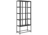 Xxxl Vitrine , Schwarz , Metall, Glas, Holzwerkstoff , 4 Fächer , 77x185.6x35 cm , Reach , Esszimmer, Vitrinen, Vitrinenschränke