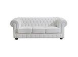 Max Winzer Chesterfield-Dreisitzer-Sofa , Weiß , Leder , Echtleder , Nappaleder , 200x76x98 cm , Goldenes M, Made in Europe , Wohnzimmer, Sofas & Couches, Sofas, Ledersofas