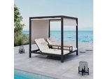 Sonneninsel Felipa Beige Metall/Textil inkl. Abdeckung