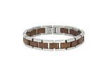 Zeeme Stainless Steel Armband Edelstahl zweifarbig matt glanz 21cm lang