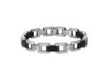 Zeeme Stainless Steel Armband Edelstahl poliert matt zweifarbig schwarz