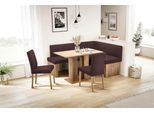 Eckbank MASSIVLINE & MORE "Anna 2", braun (braun, holzwerkstoff golden oak), B:130cm H:83cm T:169cm, Holzwerkstoff, Kunstleder, Sitzbänke, Eckbank, Breite 169 cm