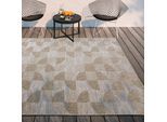 Teppich VILLEROY & BOCH "Margaretha", braun (hellbraun), B:190cm H:8mm L:290cm, Polypropylen, Teppiche, Teppich, In-& Outdoor, Flachgewebe, wetterfest, Terrasse, Balkon, natur, modern