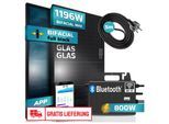 SUNNIVA® 920W Balkonkraftwerk BIFAZIAL FULLBLACK komplett Steckdose TSUN 800W Wechselrichter, PV Solaranlage, 2x 460W Glas-Glas Solarmodule, inkl. 5m Kabel, Bluetooth WIFI, Komplettset