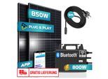 SUNNIVA® 850W Balkonkraftwerk 800W komplett Steckdose - TSUN 800W Wechselrichter - PV Solaranlage Komplettset - 2x 425W Solarmodule - inkl. 5m Kabel - Bluetooth WIFI