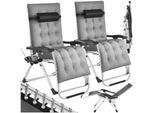 tectake® Sonnenliege, klappbar, abnehmbares Sitz- und Kopfpolster, 84 x 168 x 82,5 cm, mit Ablagetisch