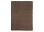 Wollteppich CARPETFINE "Gabbeh Lola Uni", grau (taupe), B:200cm H:14mm L:250cm, Wolle, Teppiche, mit natürlichem Pflanzenmaterial von Hand gewebt, auch in Rund