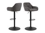 Barhocker AC DESIGN "Brooke, 2 Stück", grau (anthrazit), B:52cm H:109cm T:52cm, Hocker, Barhocker