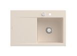 Villeroy und Boch Subway Style 45 Einbauspüle 334702FU rechts, mit Ablaufgarnitur, Excenterbetätigung, ivory CeramicPlus, 78 x 51 cm