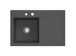 Villeroy und Boch Subway Style 45 Flat Einbauspüle 334802SL links, mit Ablaufgarnitur, Excenterbetätigung, stone CeramicPlus, 78 x 51 cm