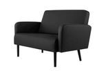 Zweisitzer Sofa meet by Paperflow LISBOA, desinfektionsmittelbeständiger Kunstlederbezug schwarz, Fussgestell schwarz, B 1240 x T 815 x H 830 mm