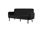 Dreisitzer Sofa meet by Paperflow LISBOA, Samtbezug schwarz, Fussgestell schwarz, B 1590 x T 550 x H 430 mm