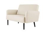 Zweisitzer Sofa meet by Paperflow LISBOA, desinfektionsmittelbeständiger Kunstlederbezug weiss, Fussgestell schwarz, B 1240 x T 815 x H 830 mm