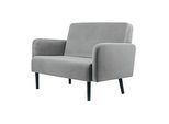 Zweisitzer Sofa meet by Paperflow LISBOA, Samtbezug grau, Fussgestell schwarz, B 1240 x T 815 x H 830 mm