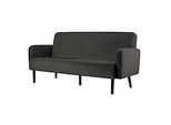 Dreisitzer Sofa meet by Paperflow LISBOA, Samtbezug anthrazit, Fussgestell schwarz, B 1760 x T 815 x H 830 mm