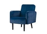 Sessel meet by Paperflow LISBOA, Samtbezug blau, Fussgestell schwarz, B 710 x T 815 x H 830 mm