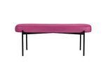 Sitzbank meet by Paperflow GAIA, oval L, desinfektionsmittelbeständiger Kunstlederbezug lila, 4-Fussgestell mattschwarz, B 1180 x T 420 x H 455 mm