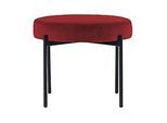 Sitzbank meet by Paperflow GAIA, rund, Samtbezug rot, 4-Fussgestell mattschwarz, B 575 x T 575 x H 455 mm
